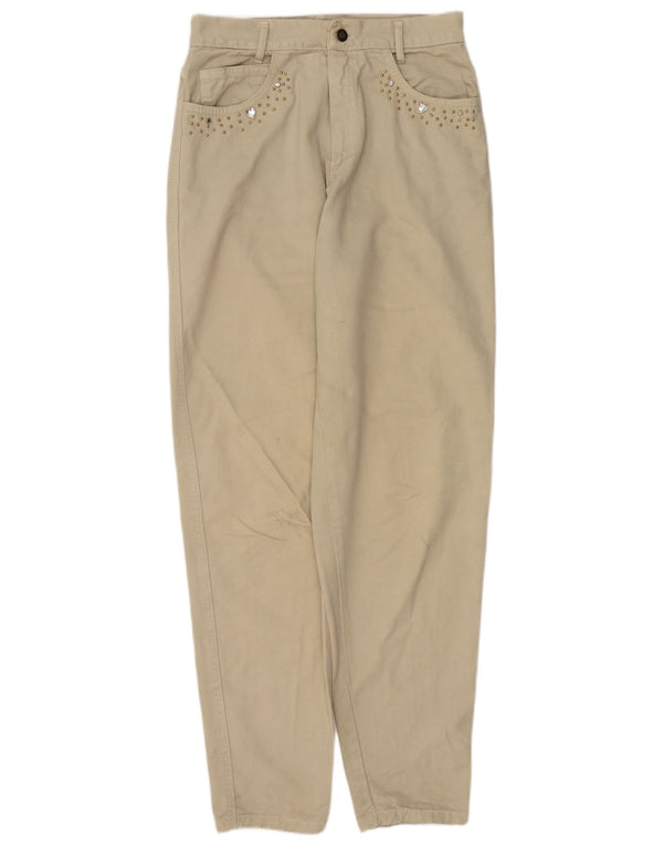 VINTAGE Ženske sužene traperice W28 L32 Bež