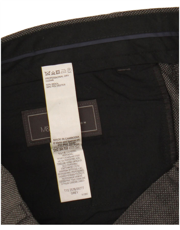 Marks & Spencer muške hlače standardnog kroja W34 L31 Siva vuna
