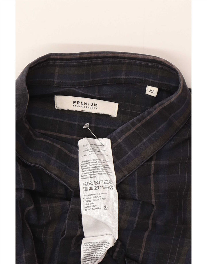 Jack & Jones muška košulja XL tamnoplava karirana pamuk