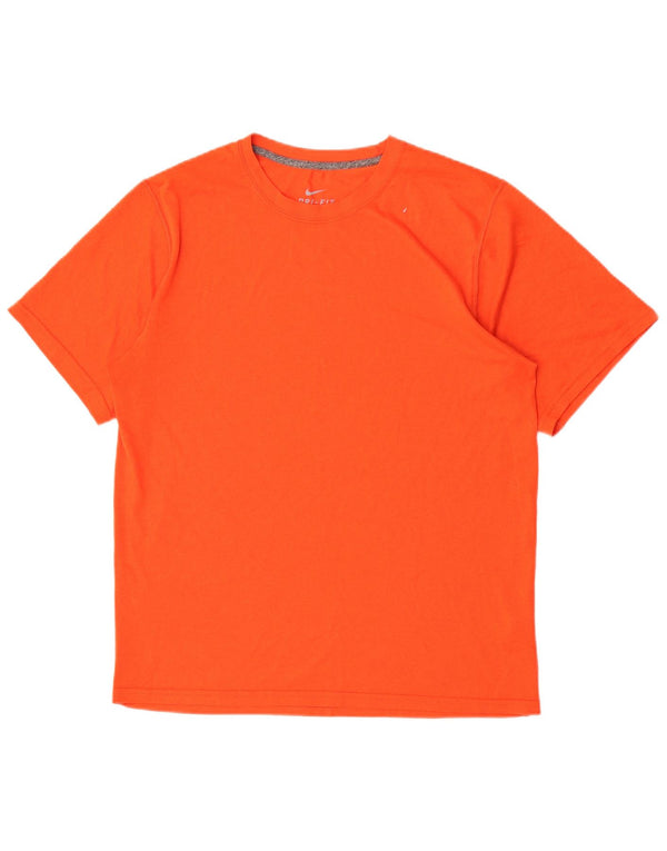 Nike Dri Fit T-Shirt Top Medium Orange Poliester
