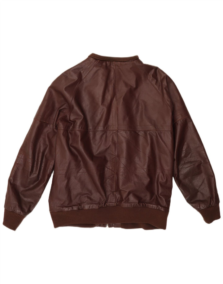 VINTAGE muška kožna jakna UK 38 srednje tamnocrvena