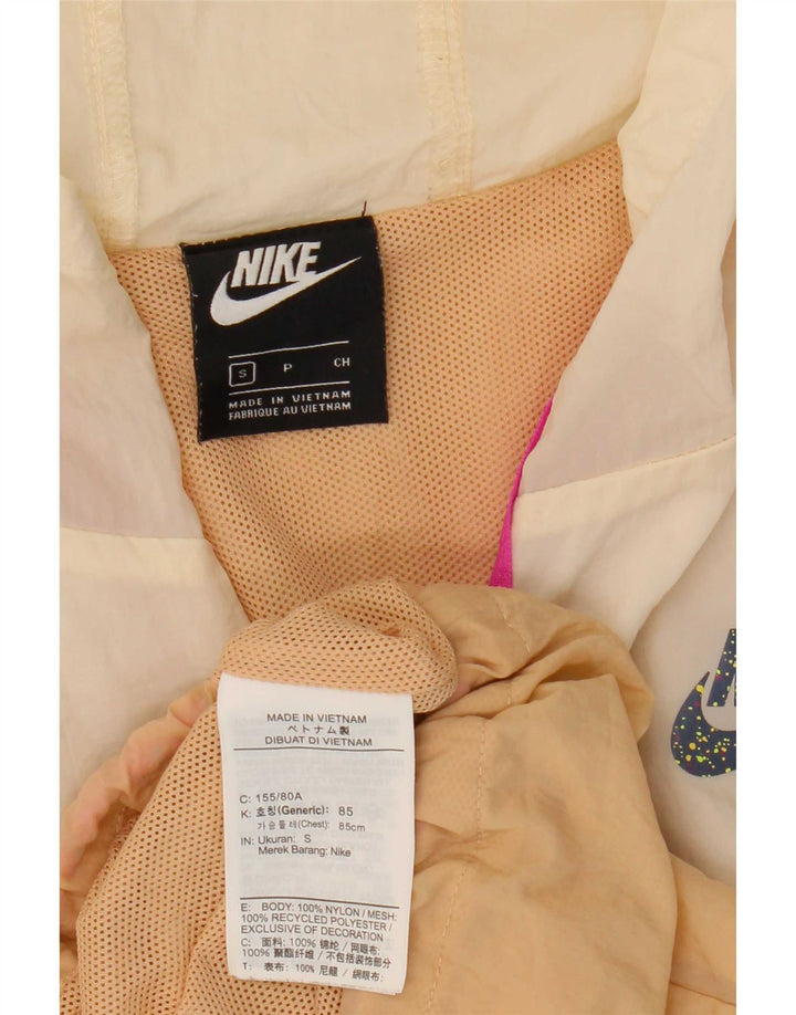 Nike ženska velika kišna jakna s kapuljačom UK 10 Small Beige Colourblock