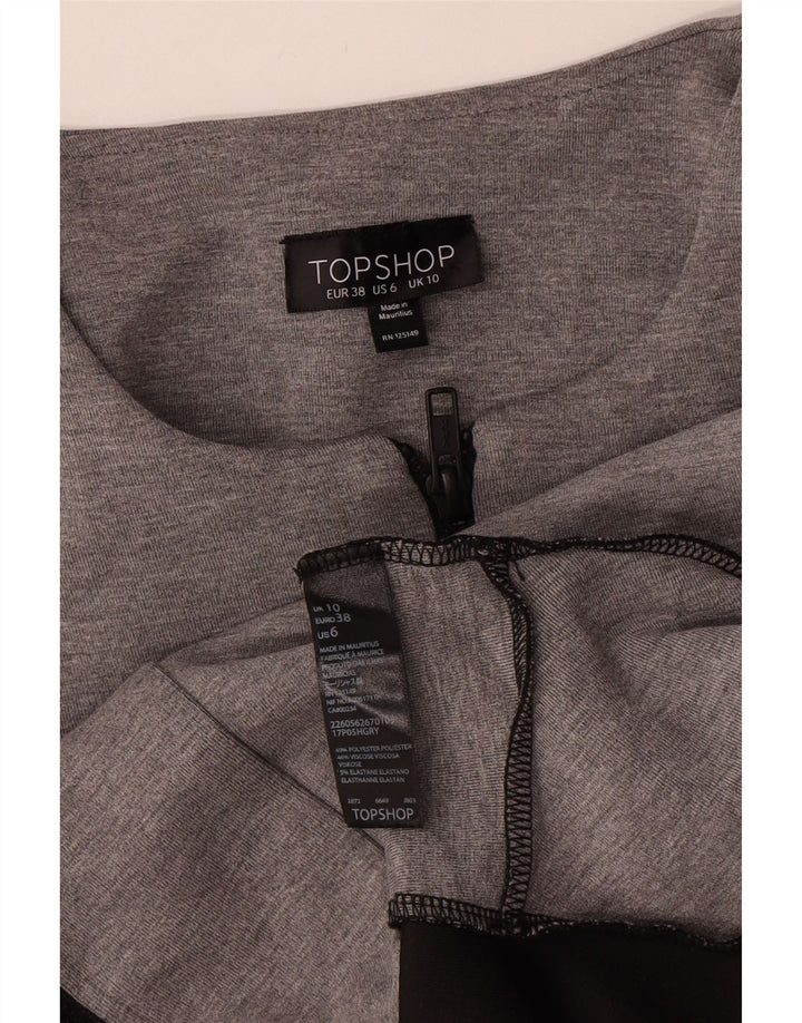 Topshop ženska jakna s punim patentnim zatvaračem UK 10 Small Gray Colourblock