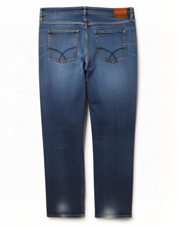Crew Clothing Muške uske traperice W40 L30 Plavi pamuk