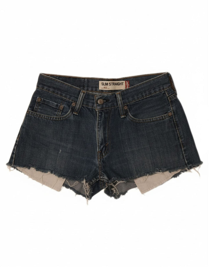 LEVI'S Womens 514 Denim Hot Pants W29 Medium Blue Cotton