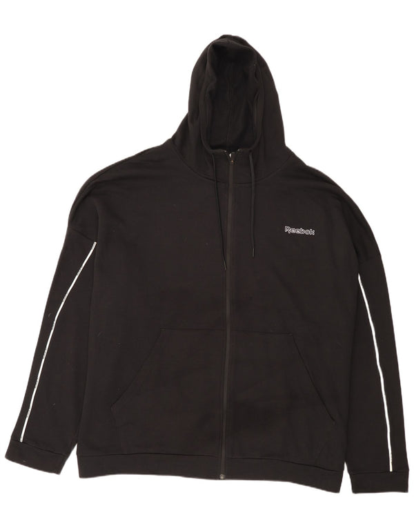 Reebok muški pulover s kapuljačom na patentni zatvarač 3XL, crni pamuk