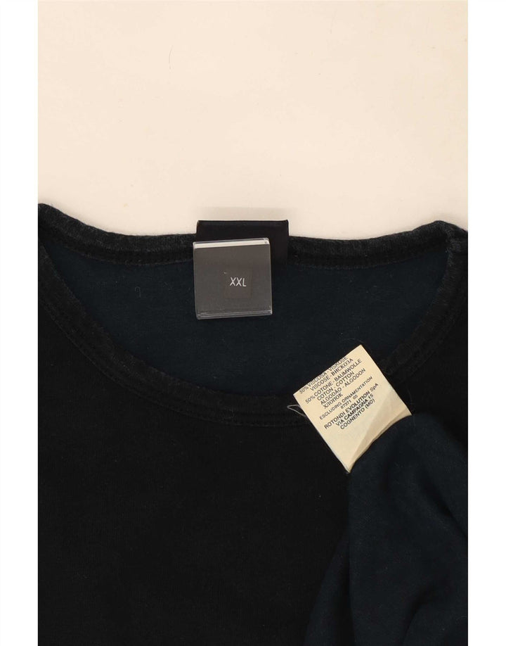Trussardi Jeans muška majica dugih rukava 2XL crna viskoza