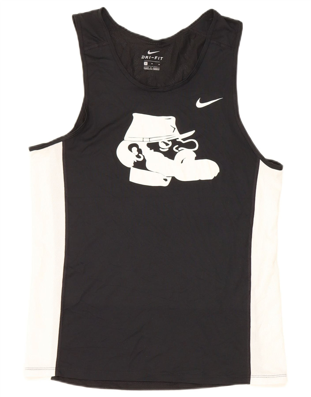 Nike Dri Fit grafički gornji dio prsluka srednje crne boje od poliestera