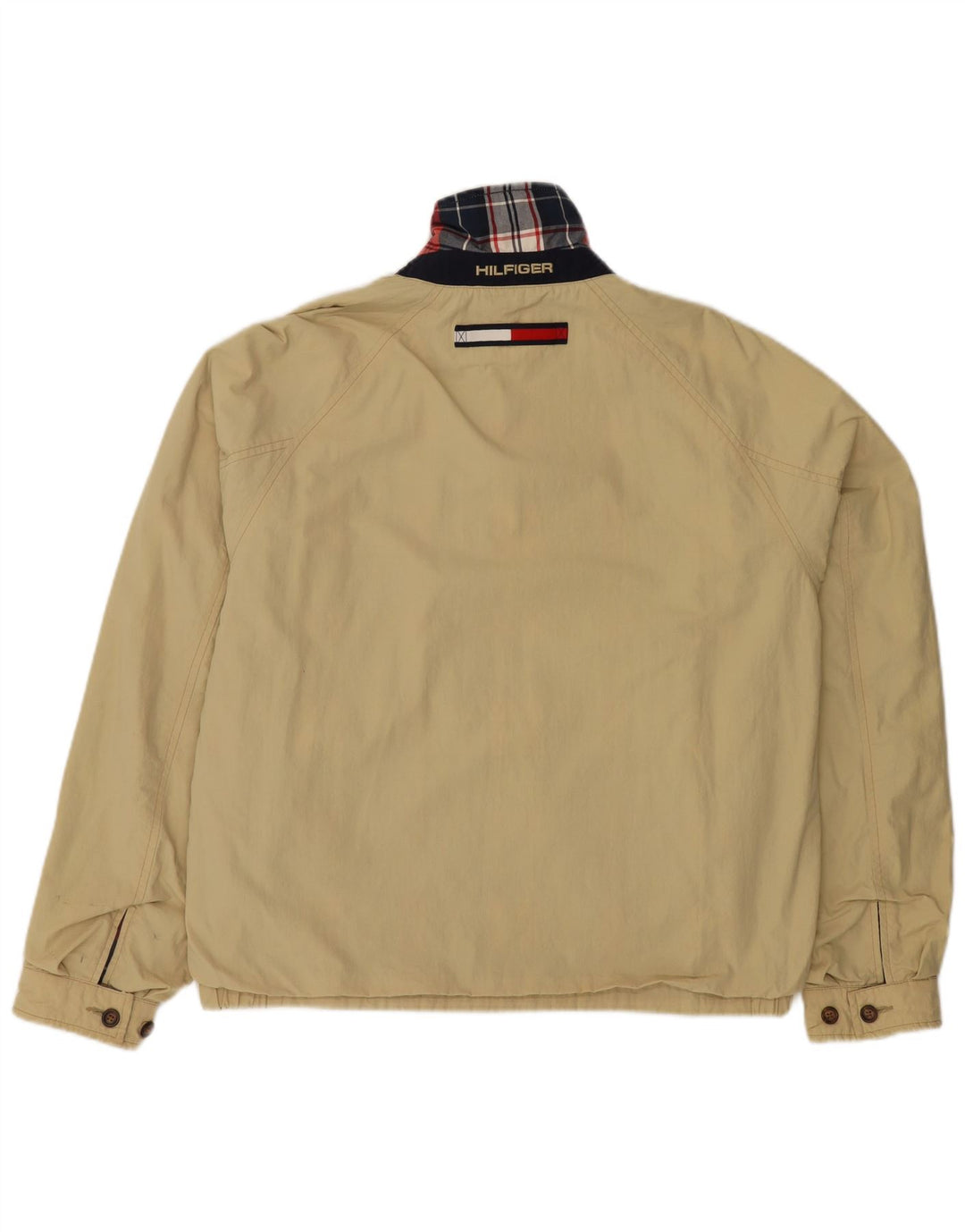 TOMMY HILFIGER Muška reverzibilna jakna UK 38 srednje tamnoplava karirana najlon