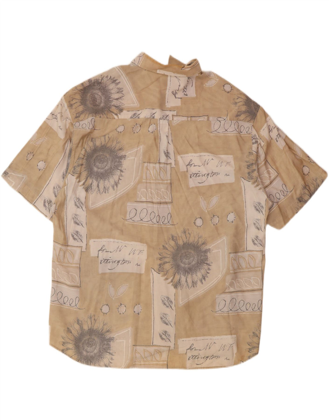 VIA CORTESA Muška košulja kratkih rukava Veličina 43/44 XL Bež Patchwork