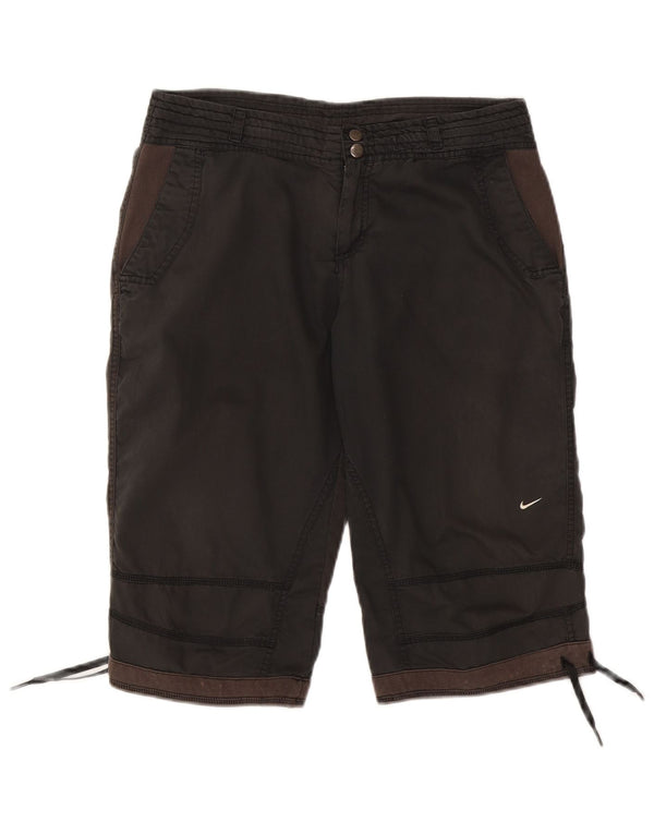 Nike ženske grafičke chino kratke hlače UK 12 Srednje W30 Crna Colorblock Pamuk