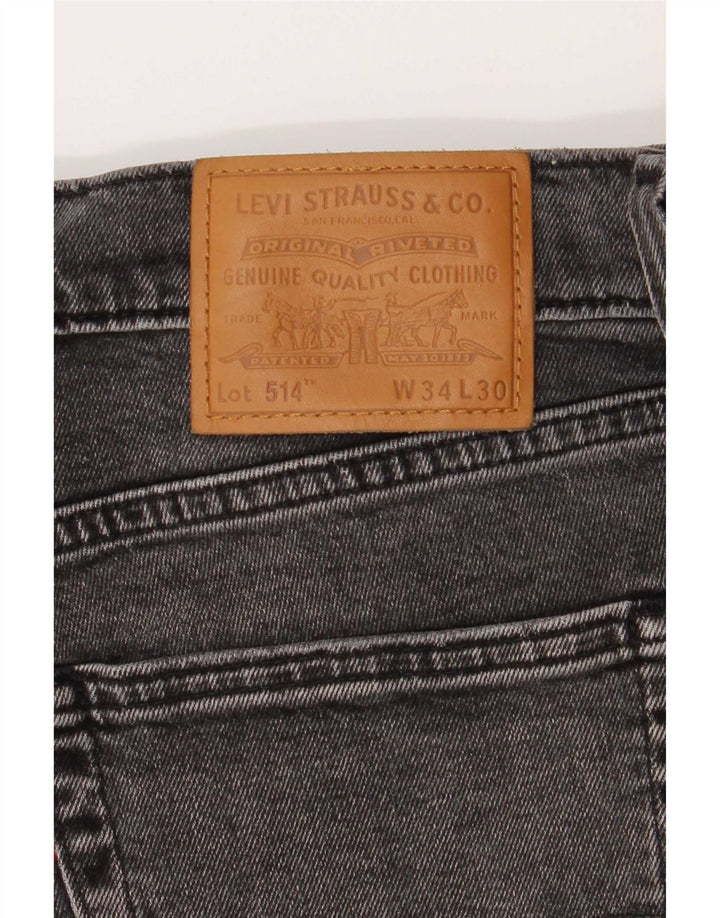 Levi's muške 514 ravne traperice W34 L30 sivi pamuk