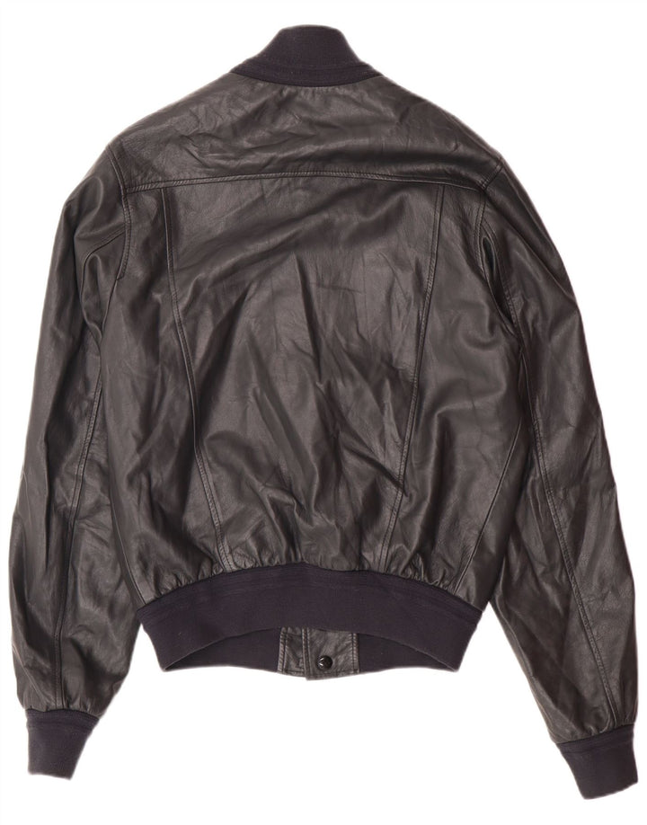 Vintage muška kožna bomber jakna UK 36 Mala siva koža