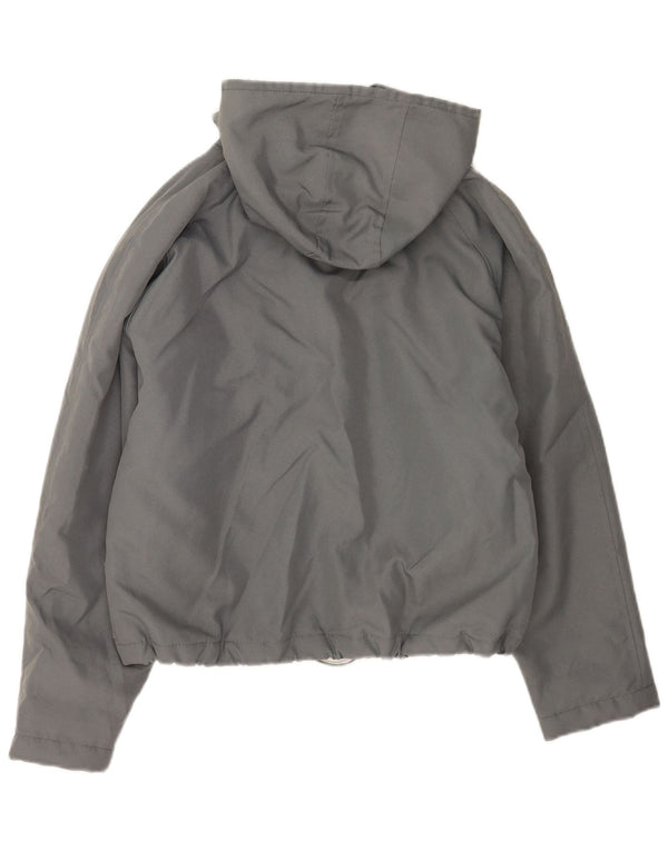 Vintage ženska velika vjetrovka s kapuljačom UK 10 Mala siva najlonska