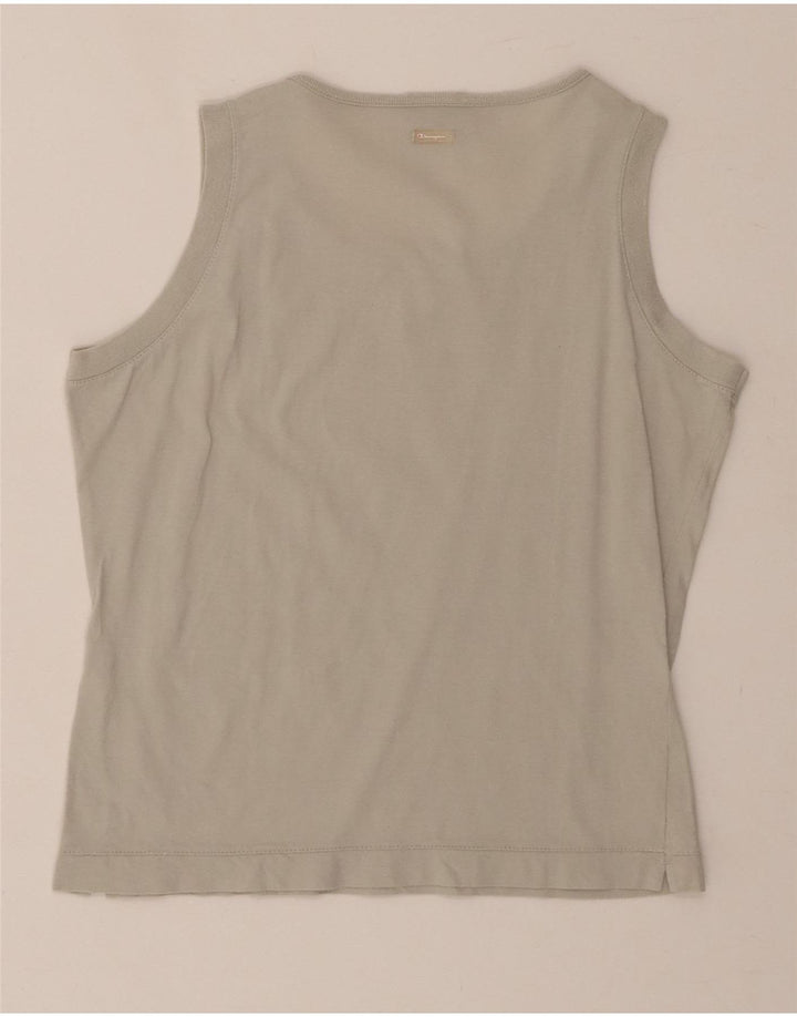 CHAMPION Womens Crop Vest Top UK 12 Medium Grey Cotton