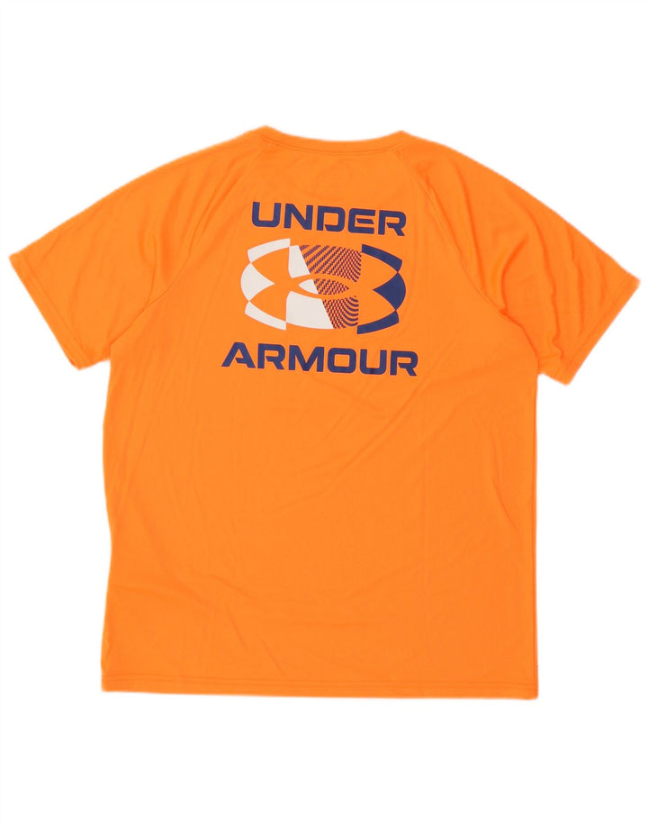 Under Armour Boys Graphic T-Shirt Top 11-12 Years Large Orange Poliester