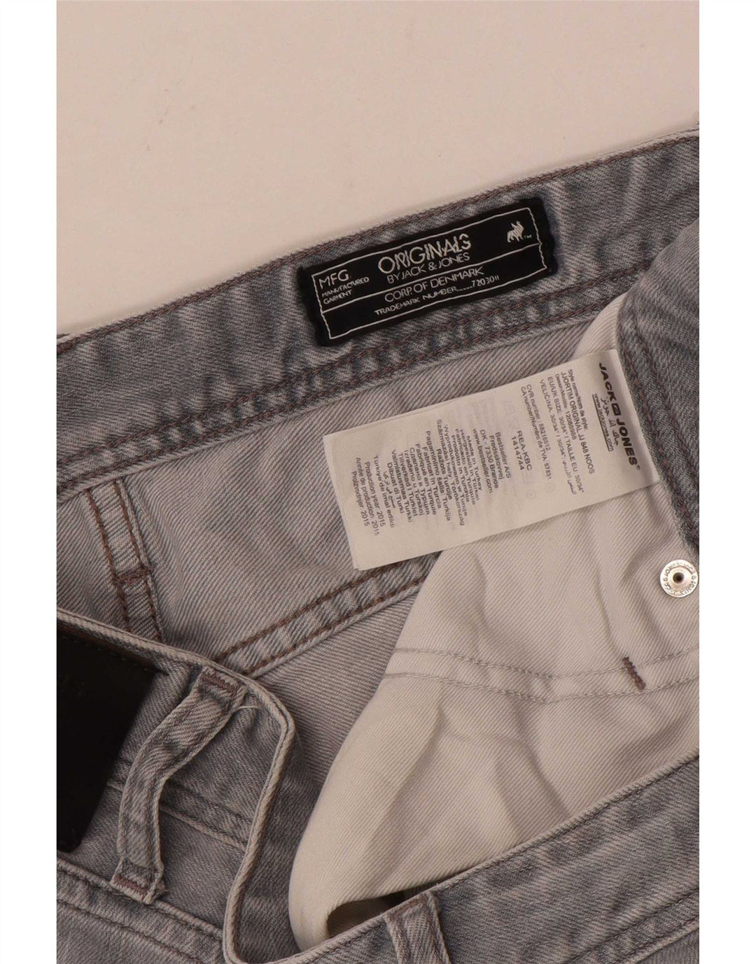 Jack & Jones Muške uske traperice Tim W30 L34 Sivi pamuk