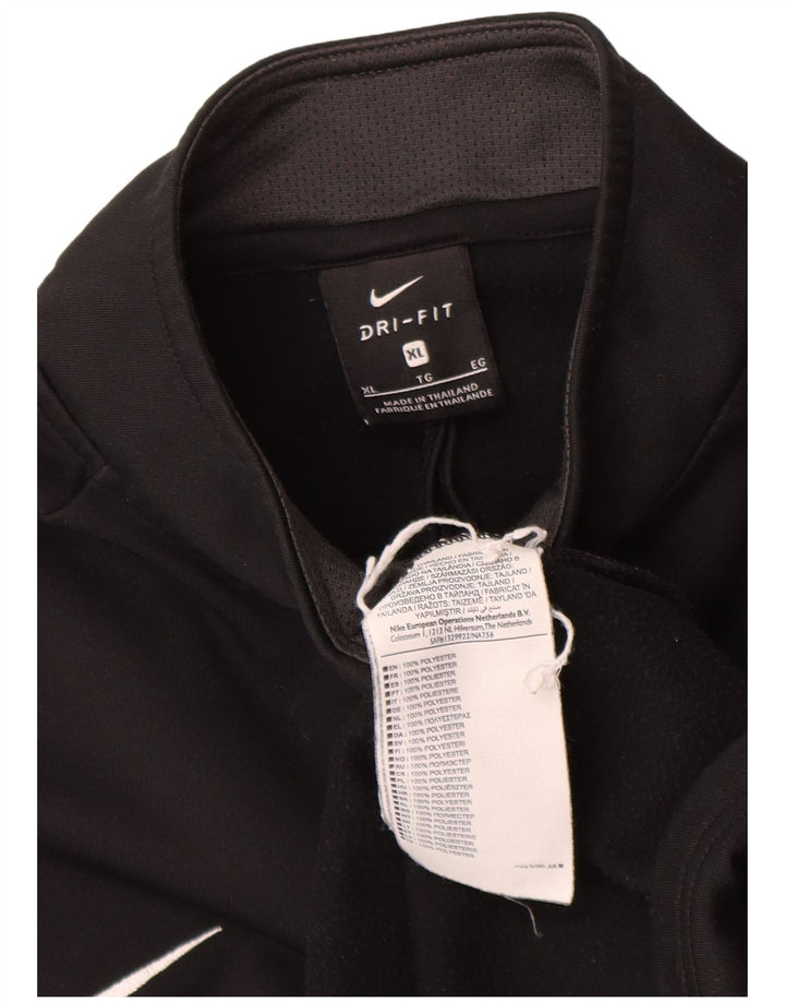 Nike Dri Fit Graphic Zip Neck Pullover Top XL Black