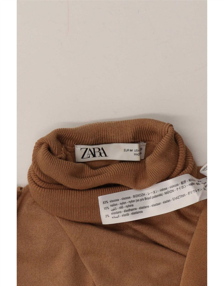 Zara ženski pulover s rol izrezom UK 12 srednje bež viskoza