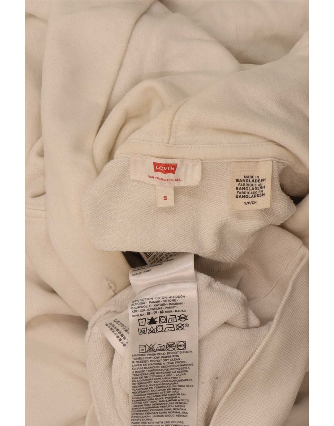 Levi's muška majica s kapuljačom s kapuljačom, mali bijeli pamuk