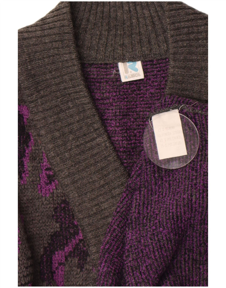 Ženski džemper s apstraktnim uzorkom s V-izrezom UK 16 Veliki sivi Rasica