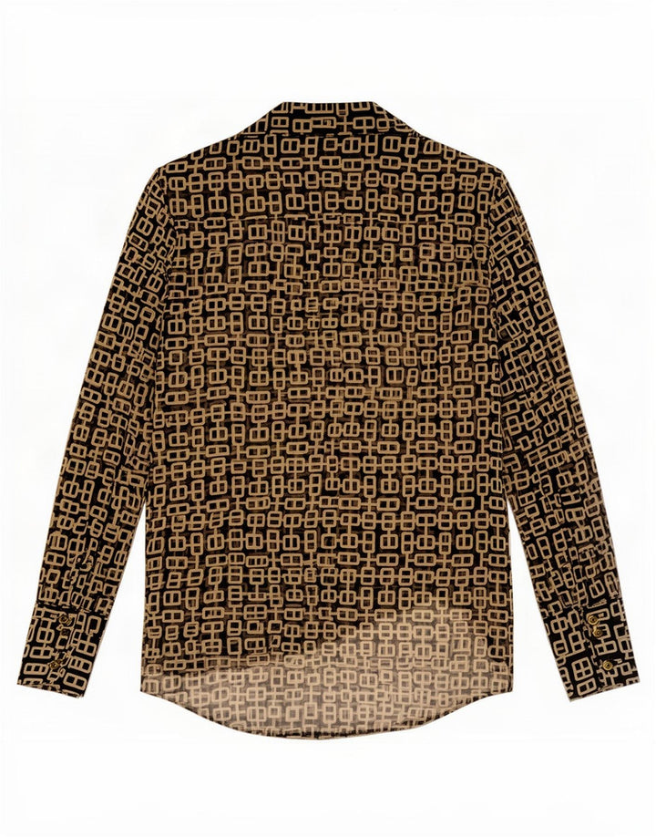 Zara ženska prozirna pulover majica UK 6 XS crni geometrijski poliester