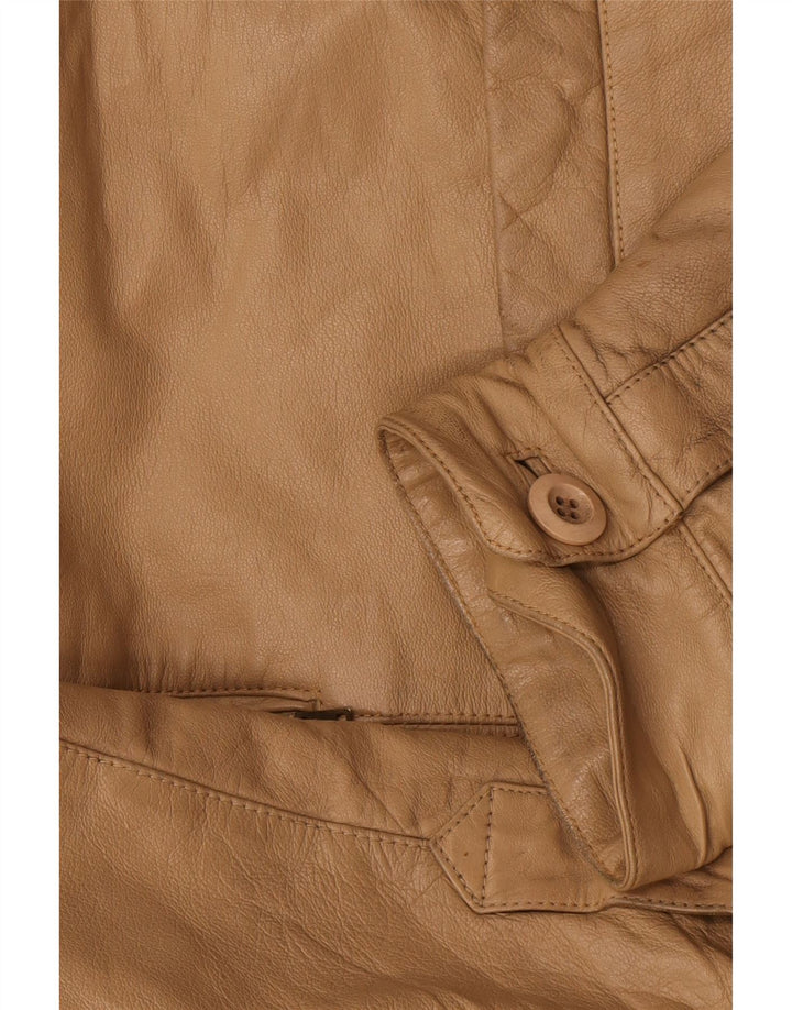 Vintage muška kožna jakna IT 52 XL bež