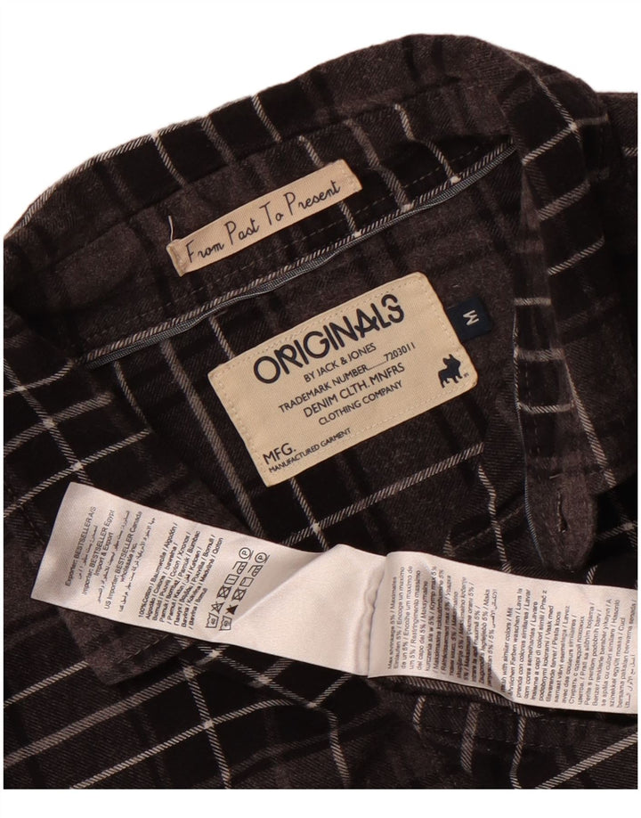 Jack & Jones muška flanelska košulja srednje siva karirana pamuk