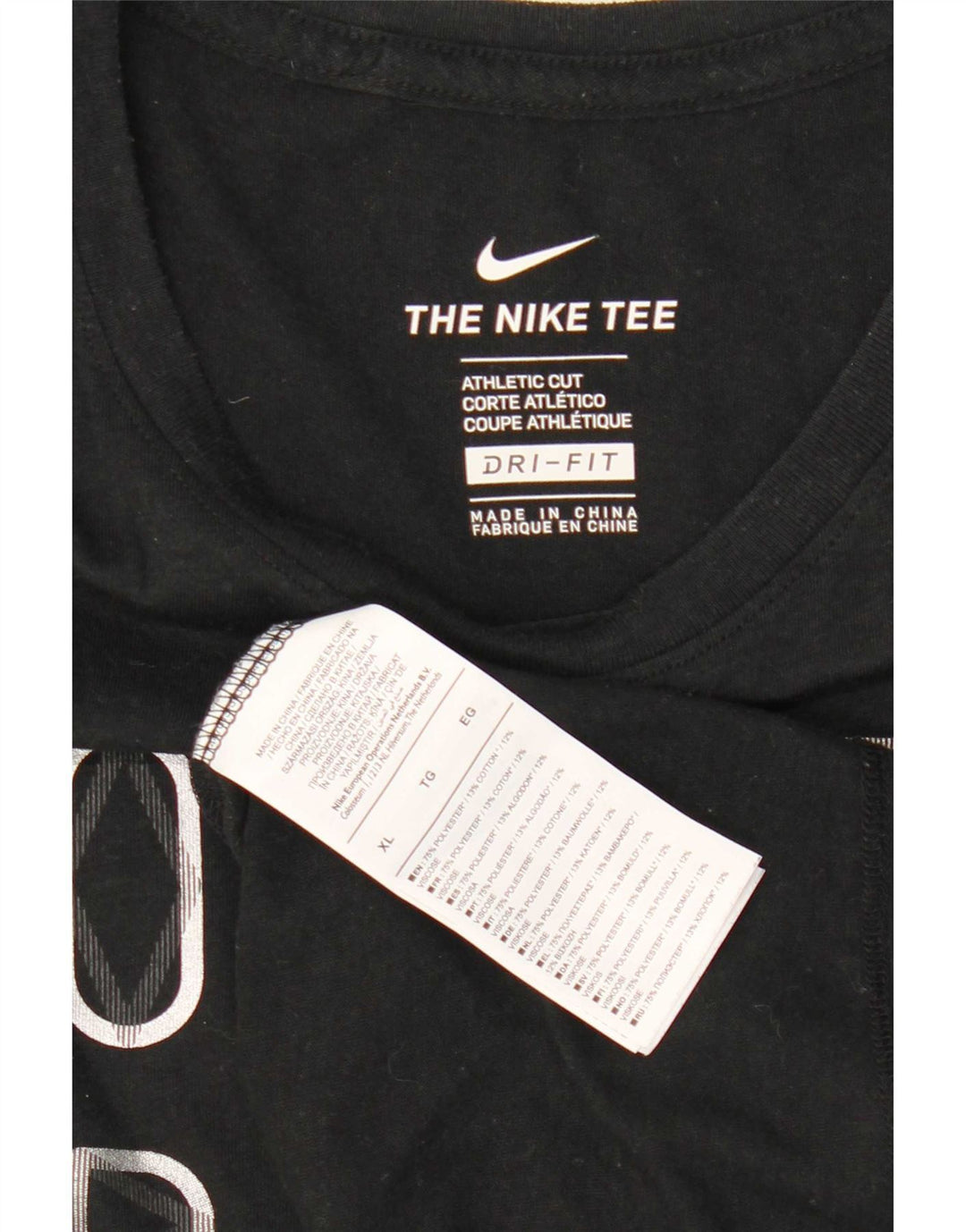 Nike Dri Fit Graphic T-Shirt Top XL crni poliester