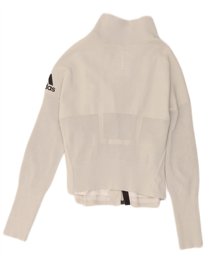 Adidas ženska gornja jakna trenirke s grafičkim motivima UK 8/10 mali bijeli poliester