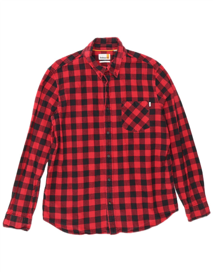 Timberland muška flanelska košulja standardnog kroja XL, crveni pamuk od ginghama