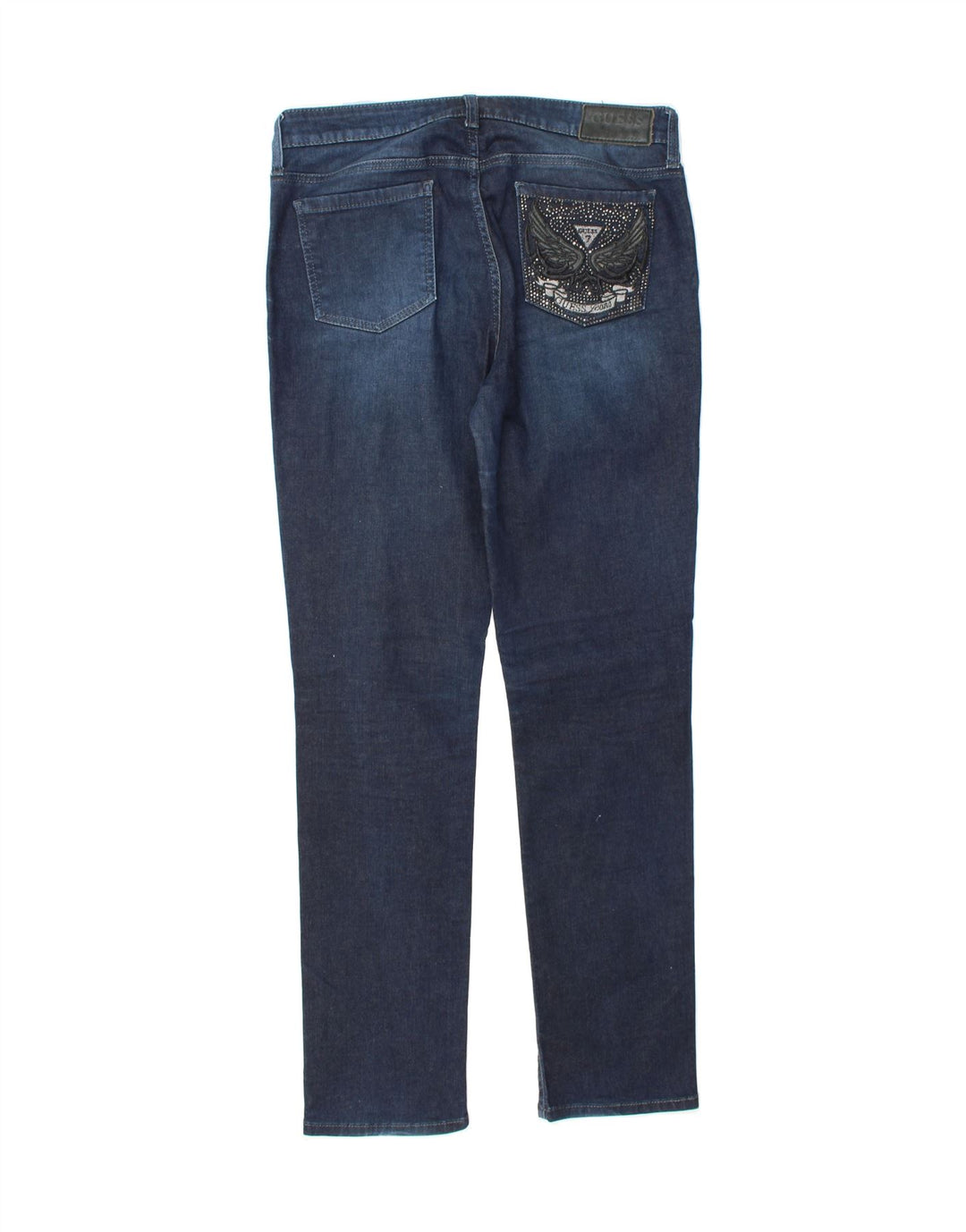 GUESS Womens Slim Jeans W32 L34 Navy Blue Cotton Vintage Guess and Second-Hand Guess from Messina Hembry 