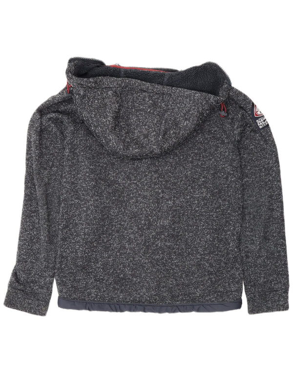 Superdry muški pulover s kapuljačom s patentnim zatvaračem UK 14 srednje tamnoplavi pjegavi poliester
