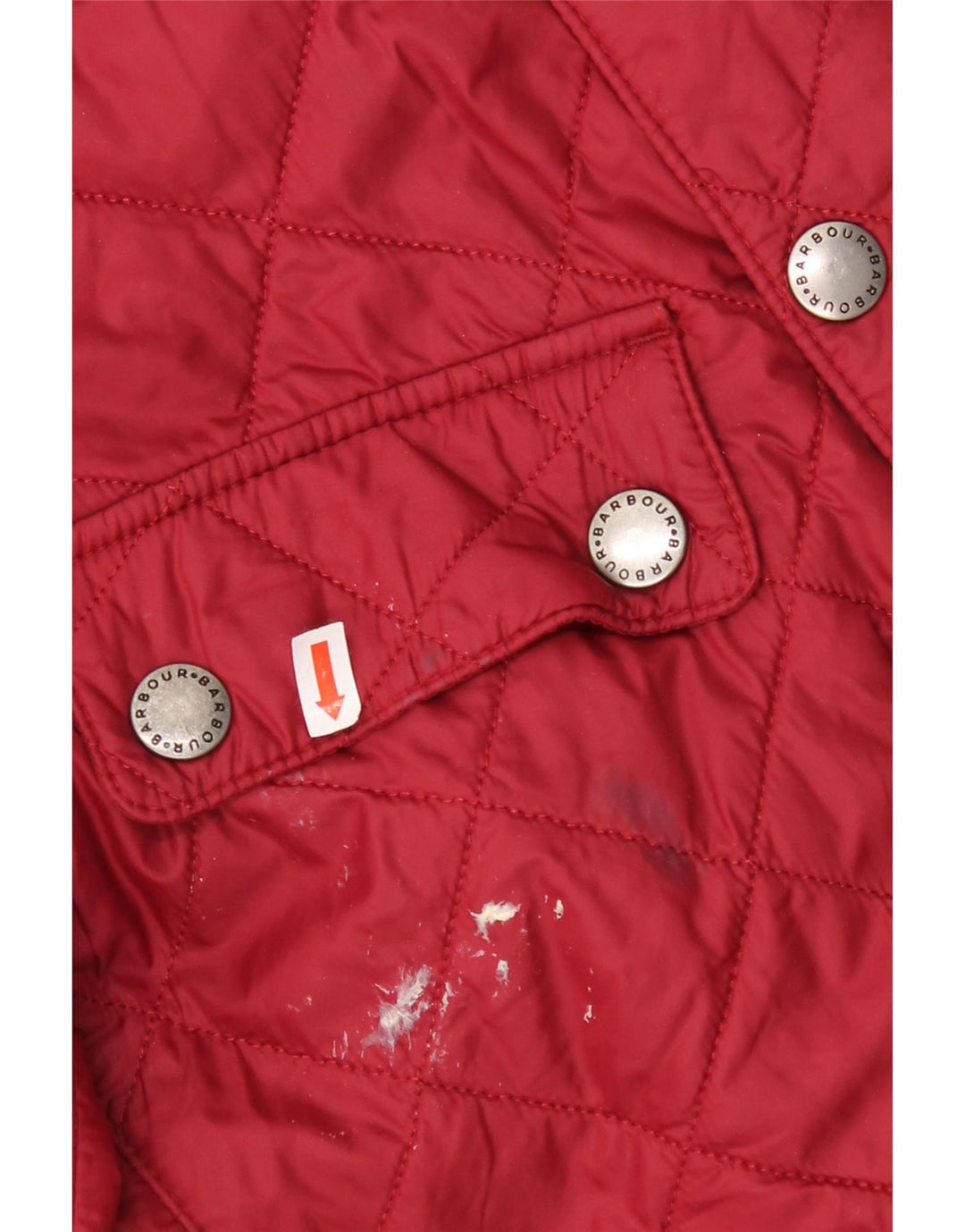 BARBOUR Mens Quilted Jacket UK 38 Medium Red Polyamide