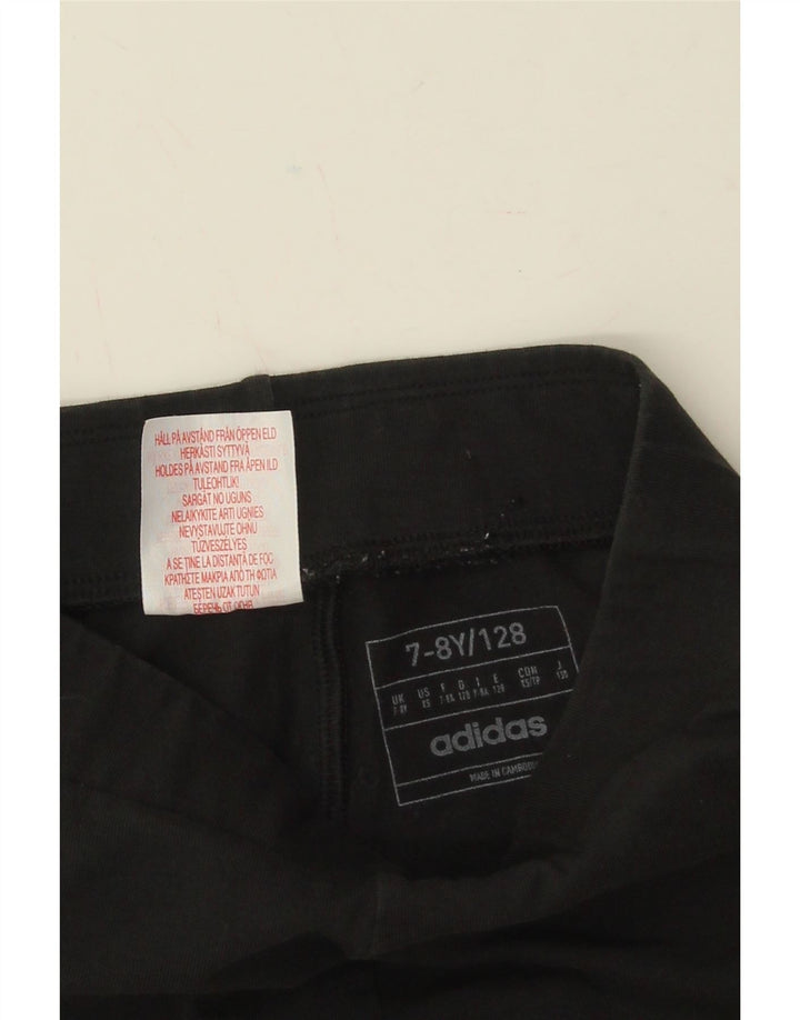 ADIDAS Girls Leggings 7-8 Years  Black