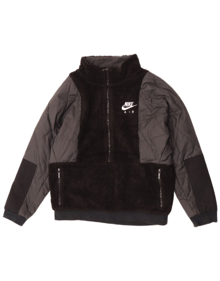 Nike Boys Pullover Fleece Jacket 13-14 Years XL Black Poliester