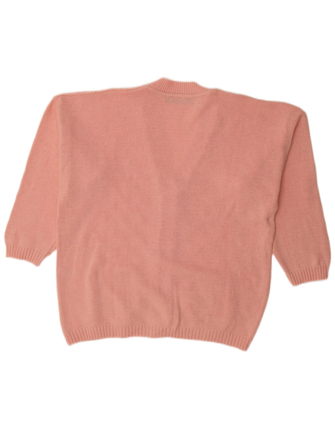 Vintage ženski veliki kardigan džemper UK 16 Veliki ružičasti pamuk