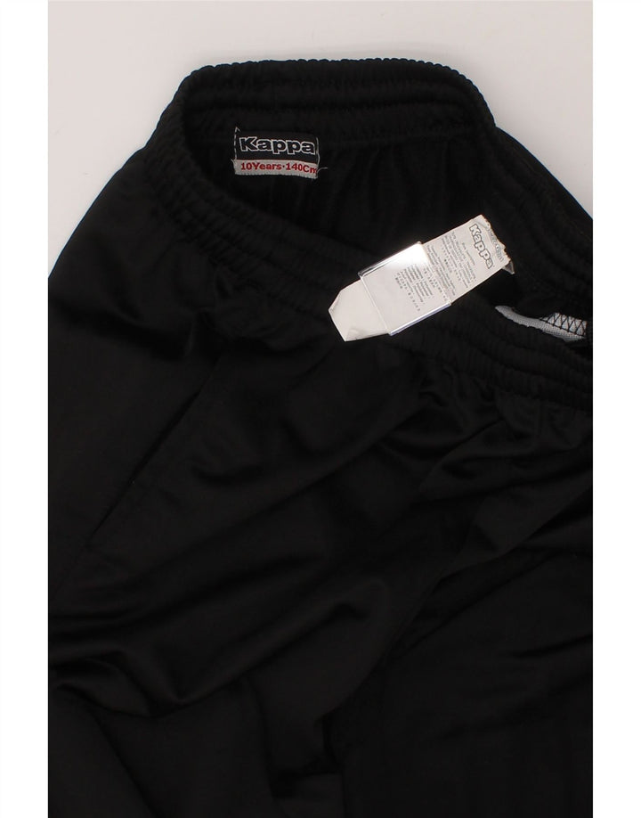 KAPPA Boys Graphic Tracksuit Trousers Joggers 9-10 Years  Black Polyester Vintage Kappa and Second-Hand Kappa from Messina Hembry 