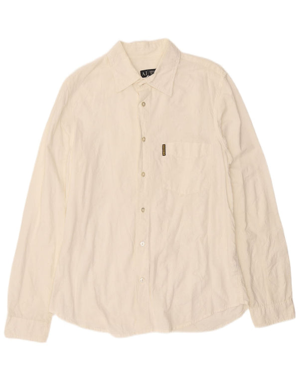 Armani Jeans muška košulja srednje bijele boje od pamuka