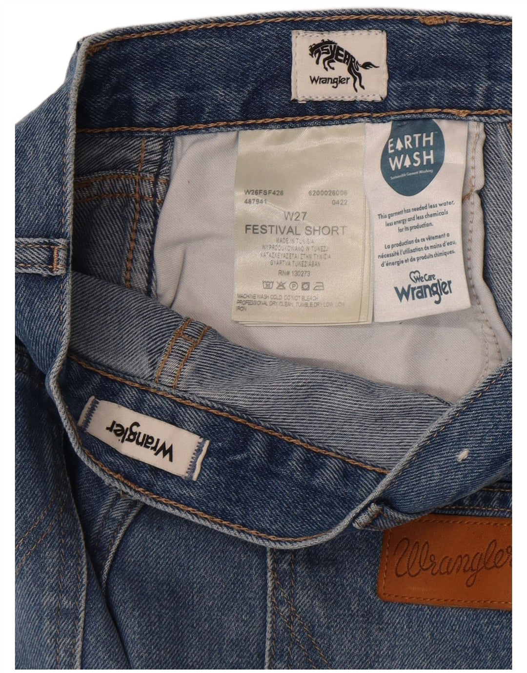 Wrangler ženske indigo traper kratke hlače W27 mali plavi pamuk