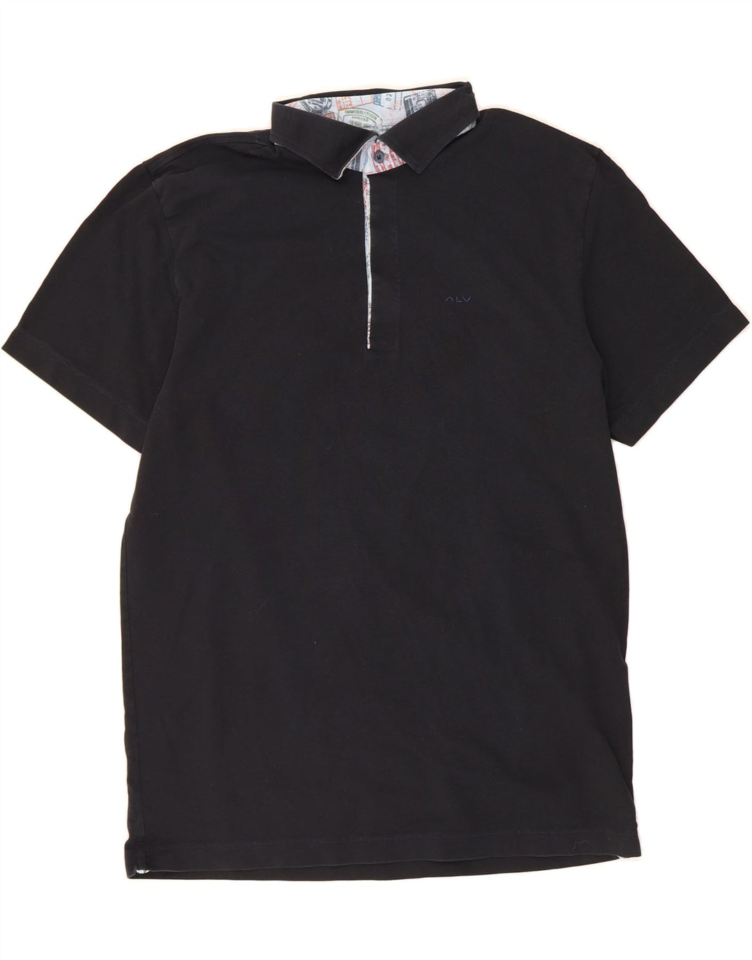 ALVIERO MARTINI Mens Polo Shirt 2XL Black Cotton Vintage ALVIERO MARTINI and Second-Hand ALVIERO MARTINI from Messina Hembry 