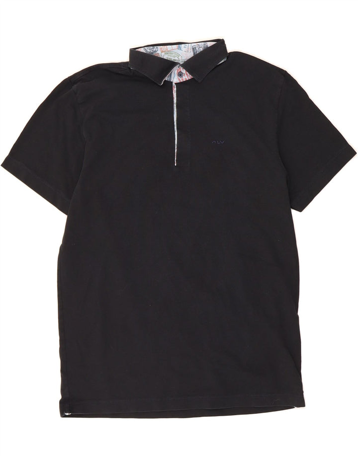 ALVIERO MARTINI Mens Polo Shirt 2XL Black Cotton Vintage ALVIERO MARTINI and Second-Hand ALVIERO MARTINI from Messina Hembry 