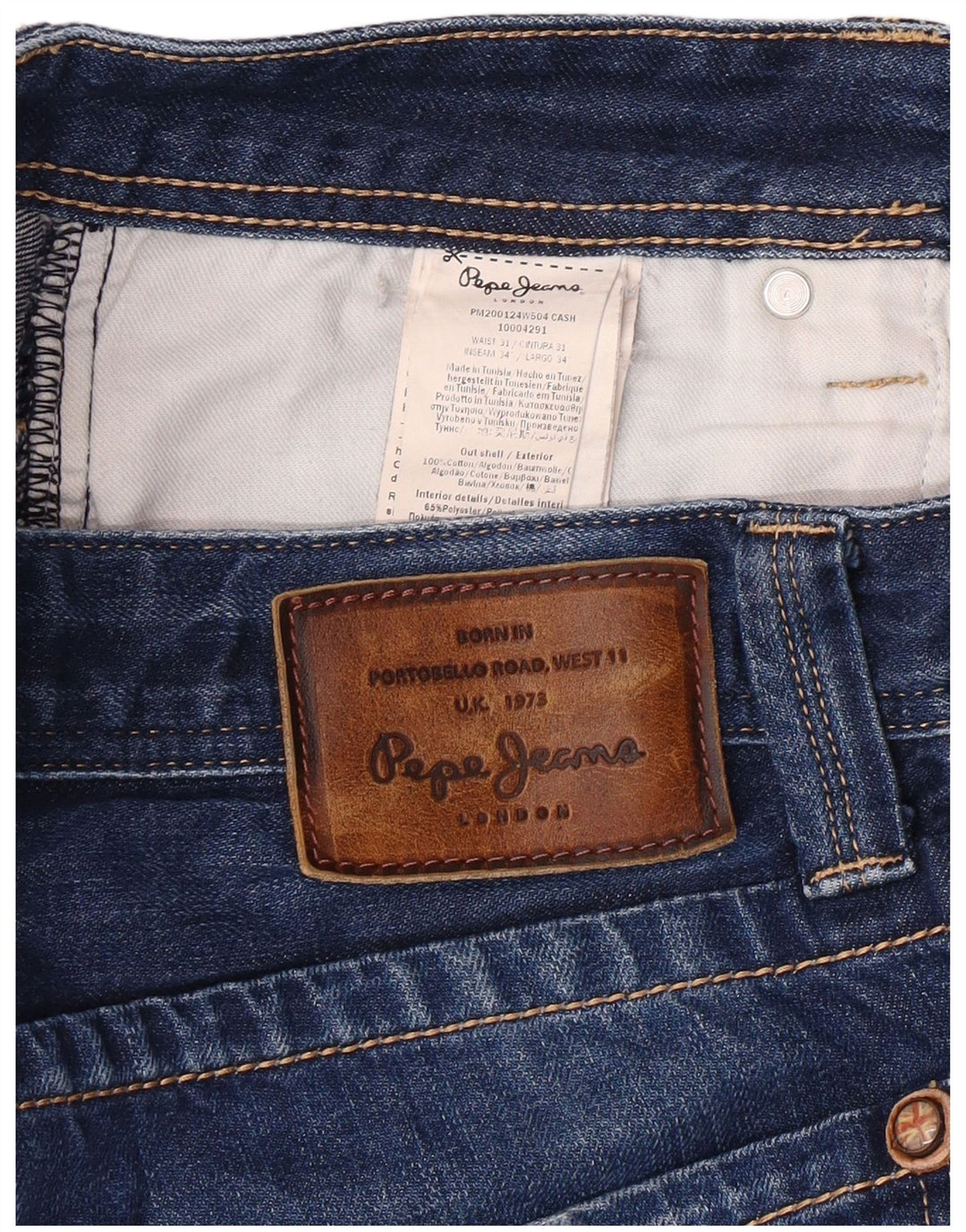 PEPE JEANS Muške uske traperice regularnog kroja W31 L30 plavi pamuk