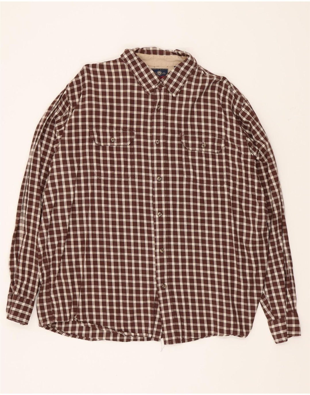 Wrangler muška flanelska košulja XL, smeđi karirani pamuk