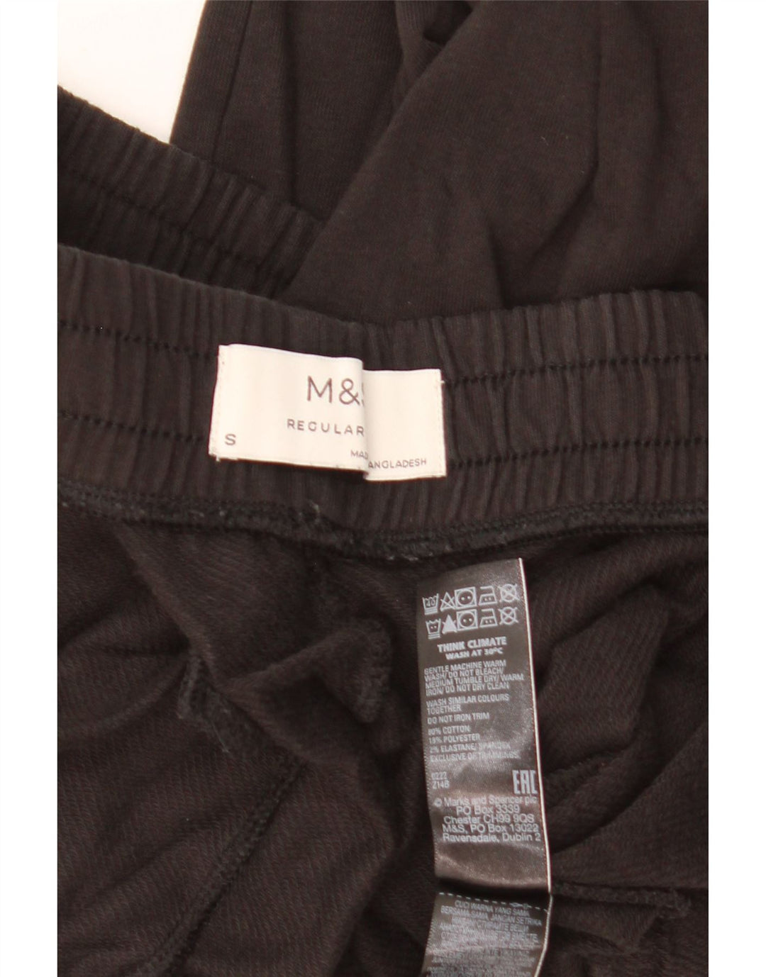 Marks & Spencer Ženske Regular Trenirke Hlače UK 8 Male crne pamučne
