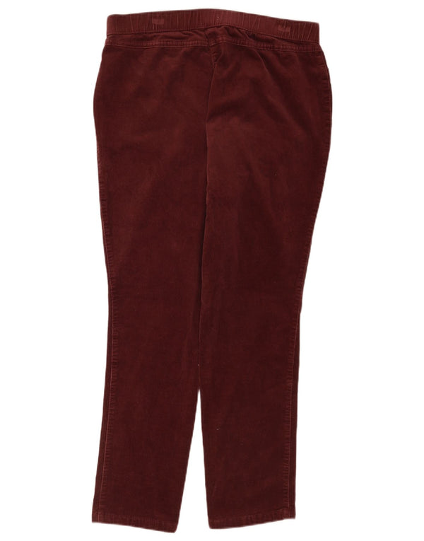 Marks & Spencer ženske hlače od samta UK 14 velike W34 L26 Bordo