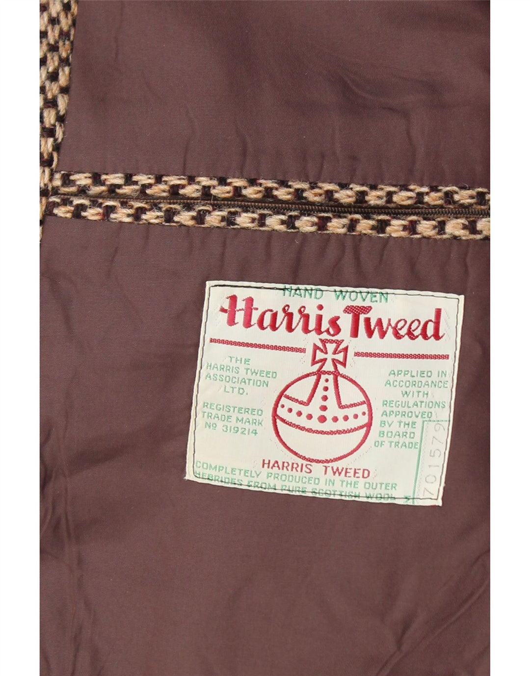 HARRIS TWEED Muška jakna sa 3 gumba UK 38 srednje smeđa nova vuna