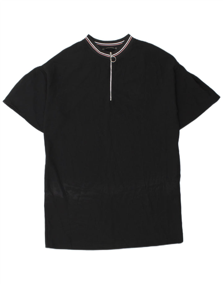 Zara ženska haljina s izrezom s patentnim zatvaračem UK 14 Srednji crni poliester