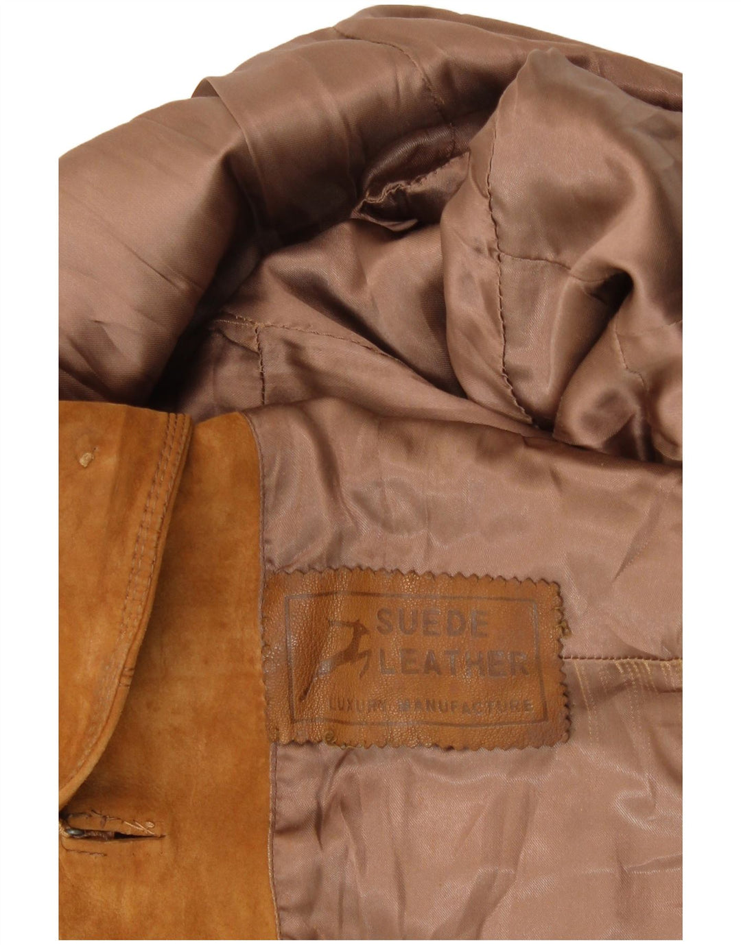 VINTAGE Ženska jakna od brušene kože s 3 gumba UK 8 Mala, bež antilop