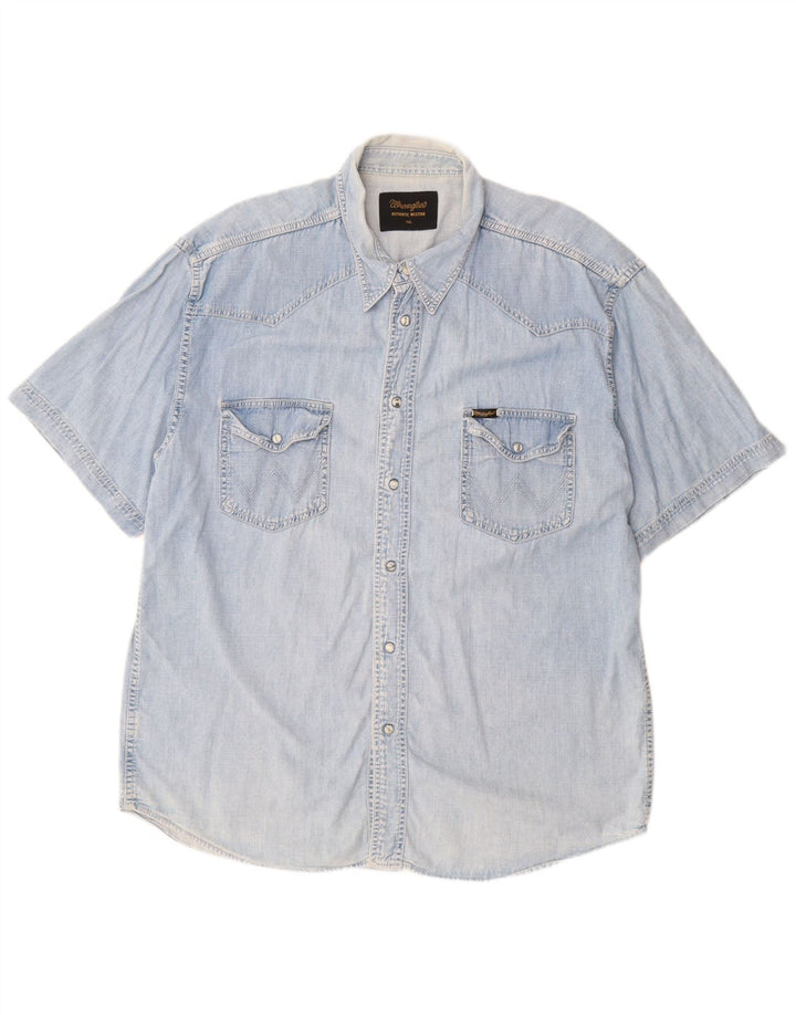 WRANGLER Muška traper košulja kratkih rukava 2XL plava